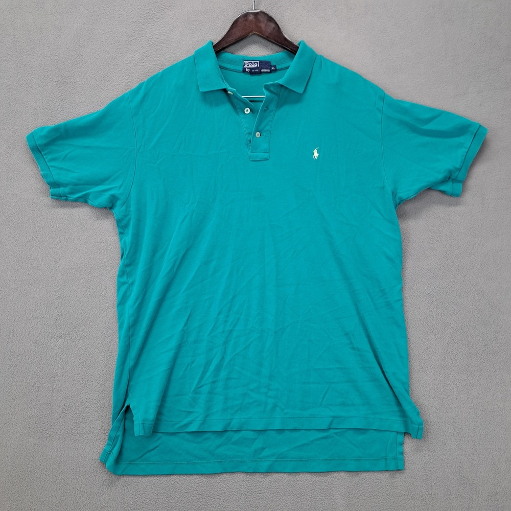 Polo by Ralph Lauren XL Polo Shirt Green Made in USA Cotton Pony Logo Menswear
